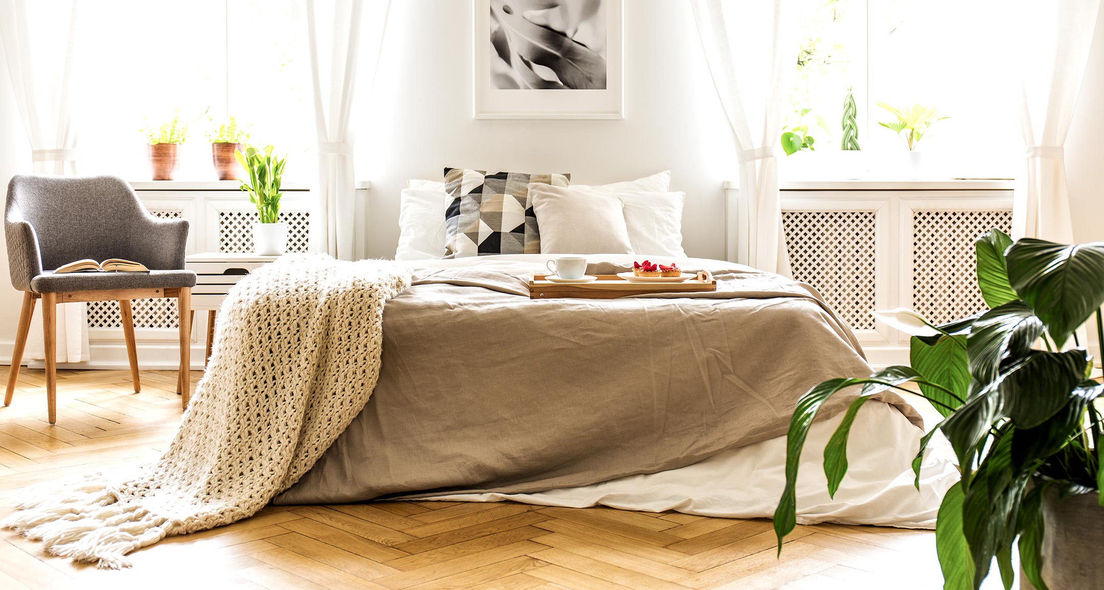 Breakfast on Bed in Room Breakfast on Bed in Room